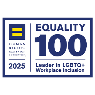 Human Rights Campaign 2025 Equality 100 award badge
