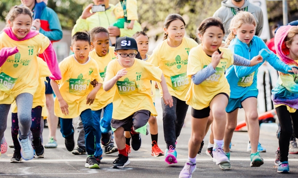 A group of children running in a race