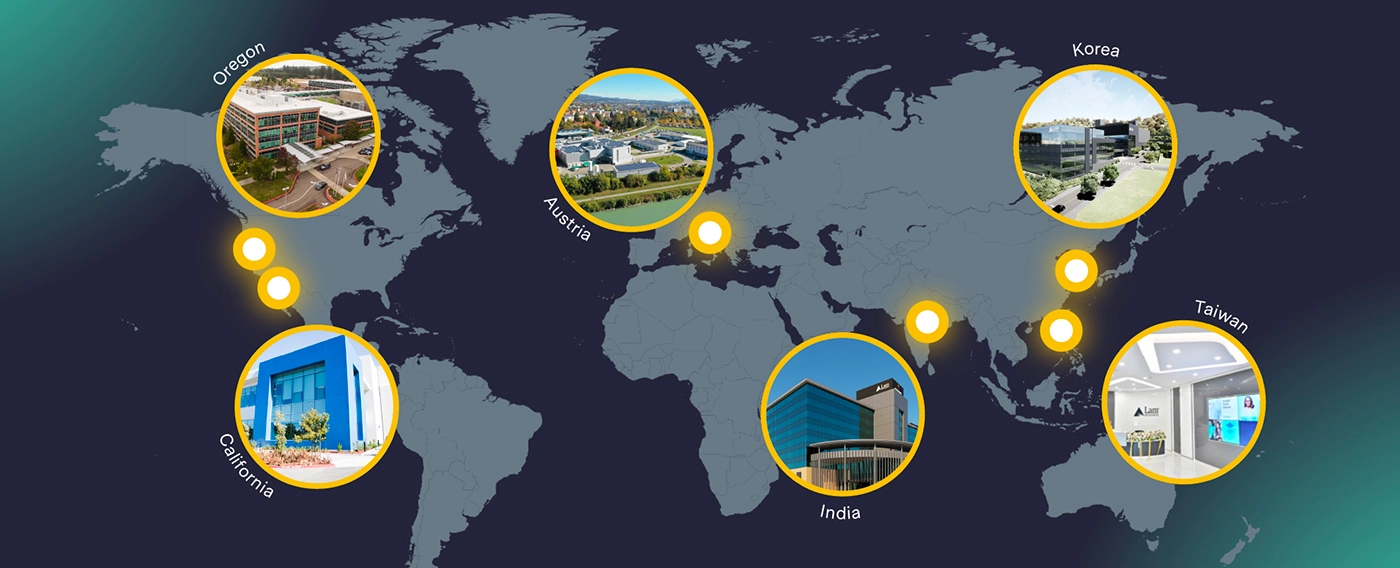 World map with Lam Global Labs locations